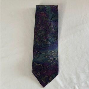 Bill Blass Purple and Green Floral Men's Tie